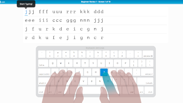 Learning touch typing